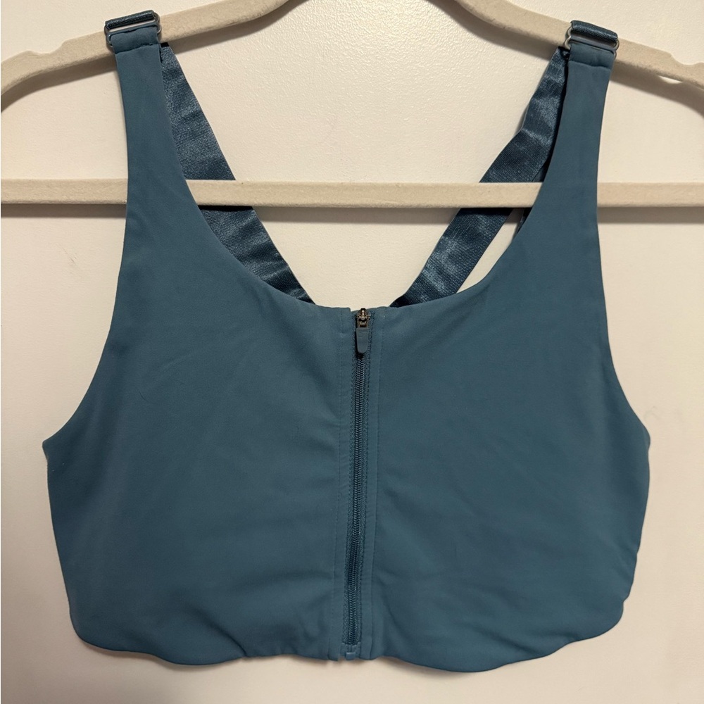 Gymshark Teal Zip Front Sports Bras, Size M